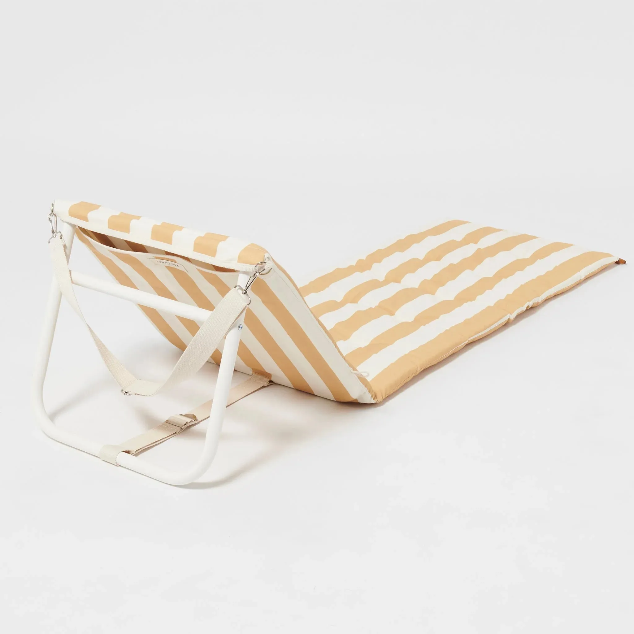 Reclining beach chair - mustard stripe
