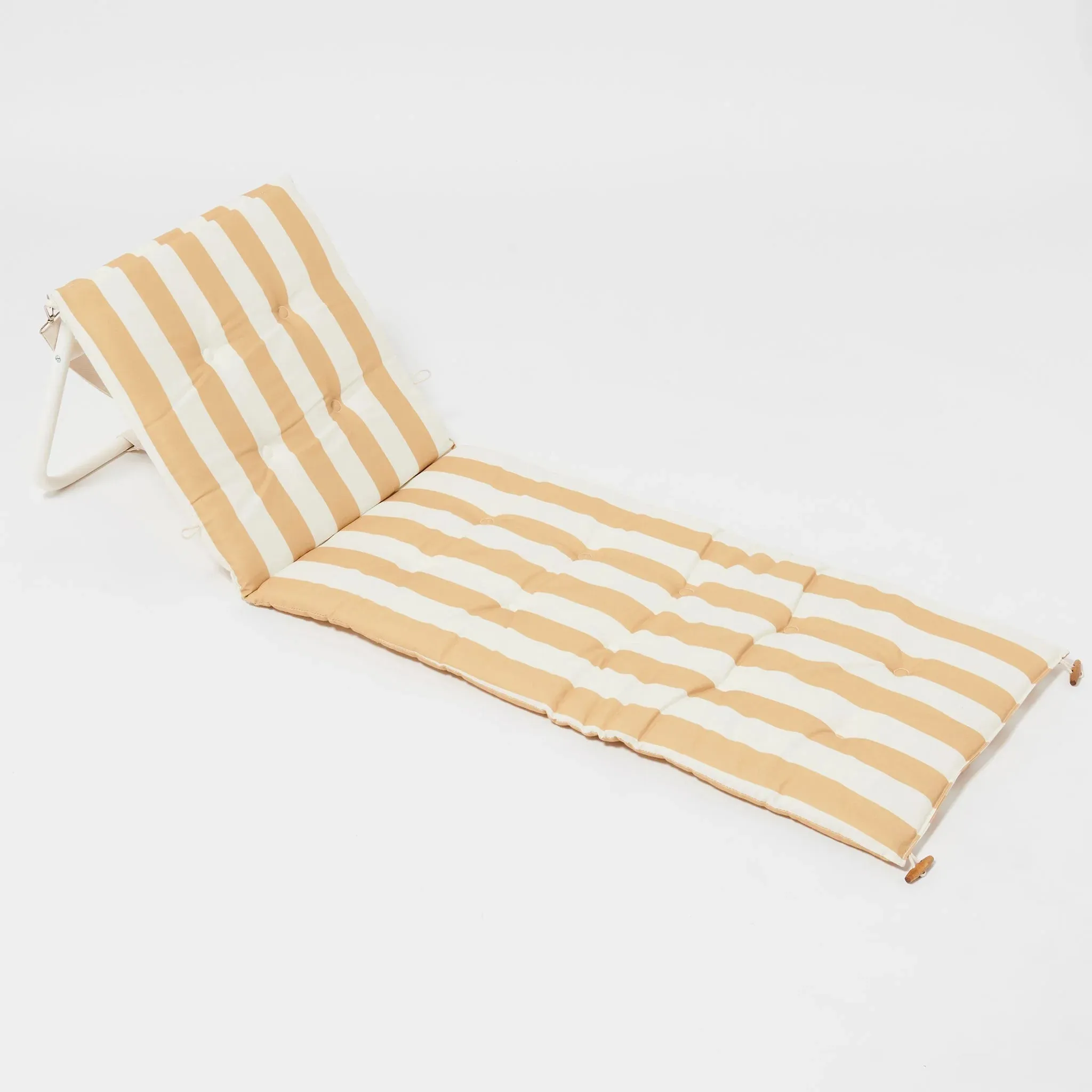 Reclining beach chair - mustard stripe