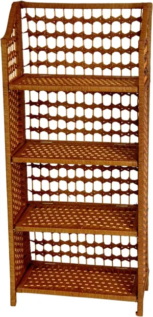 Red Lantern 43" Natural Fiber Shelving Honey Unit, 4 Shelf