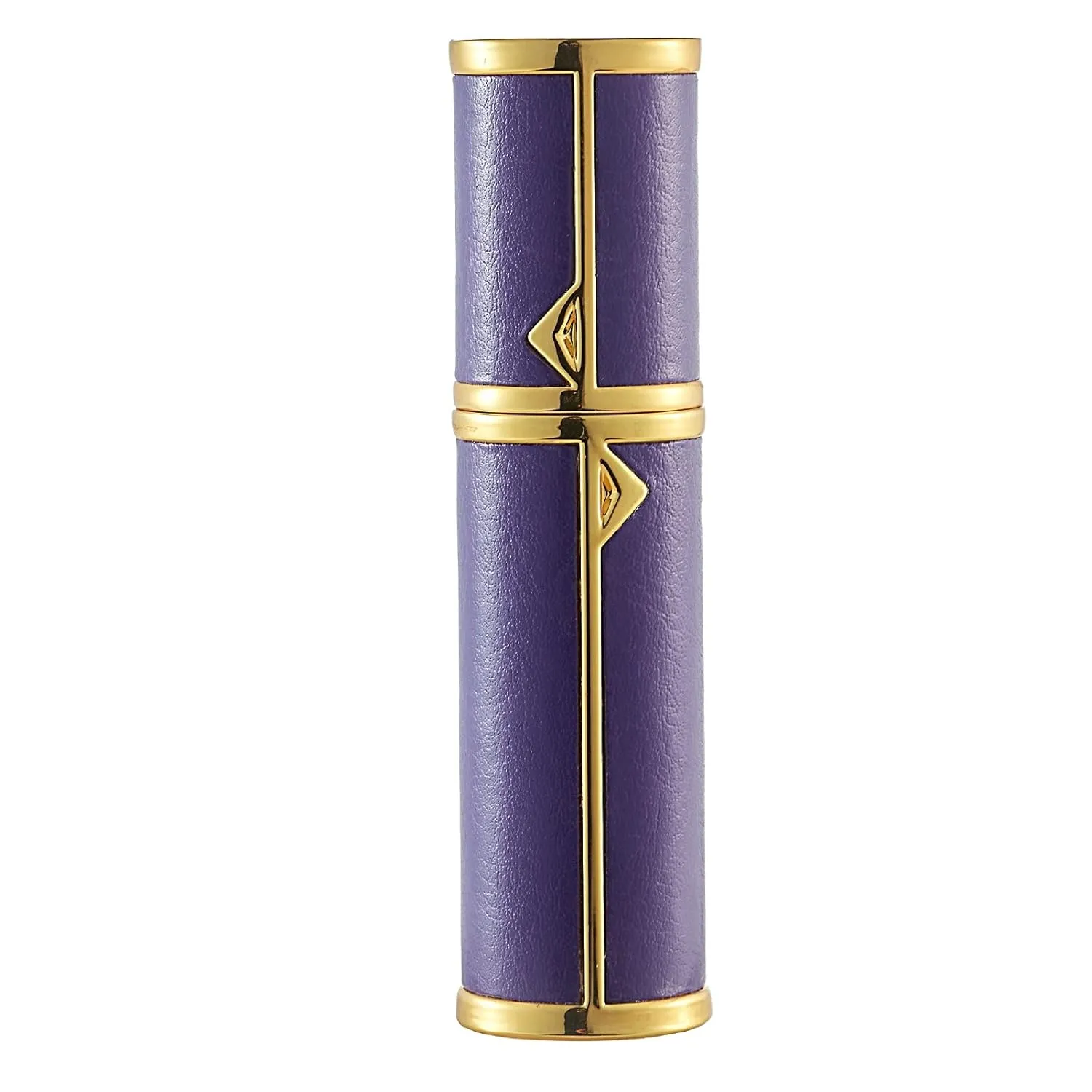 Refillable Leakproof Perfume Atomizer, Portable Easy to fill 5ml Luxury Leather Empty Pump Travel Perfume Spray bottle Atomizer for Man and Woman (Violet(GD))