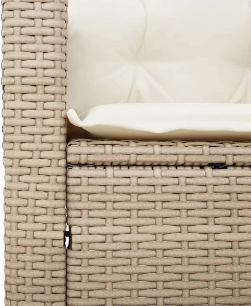 Relaxing Chair Camping Chair Dining Chairs Lawn Chairs - Patio Chair with Cushions Beige Poly Rattan for Park Campsites Terrace Outside
