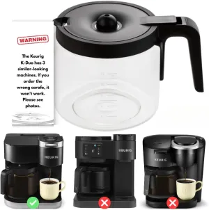 Replacement 12-Cup Coffee Pot Carafe for Keurig K-Duo (K-Duo)[NOT COMPATIBLE With Keurig K-Duo "Essentials"]