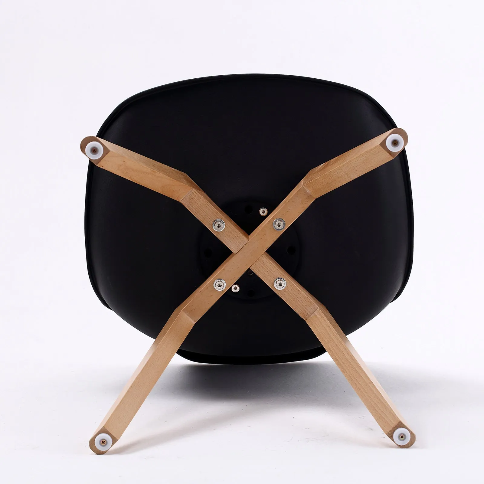 Retro (Set of 2) PU Leather Dining Chairs - Black