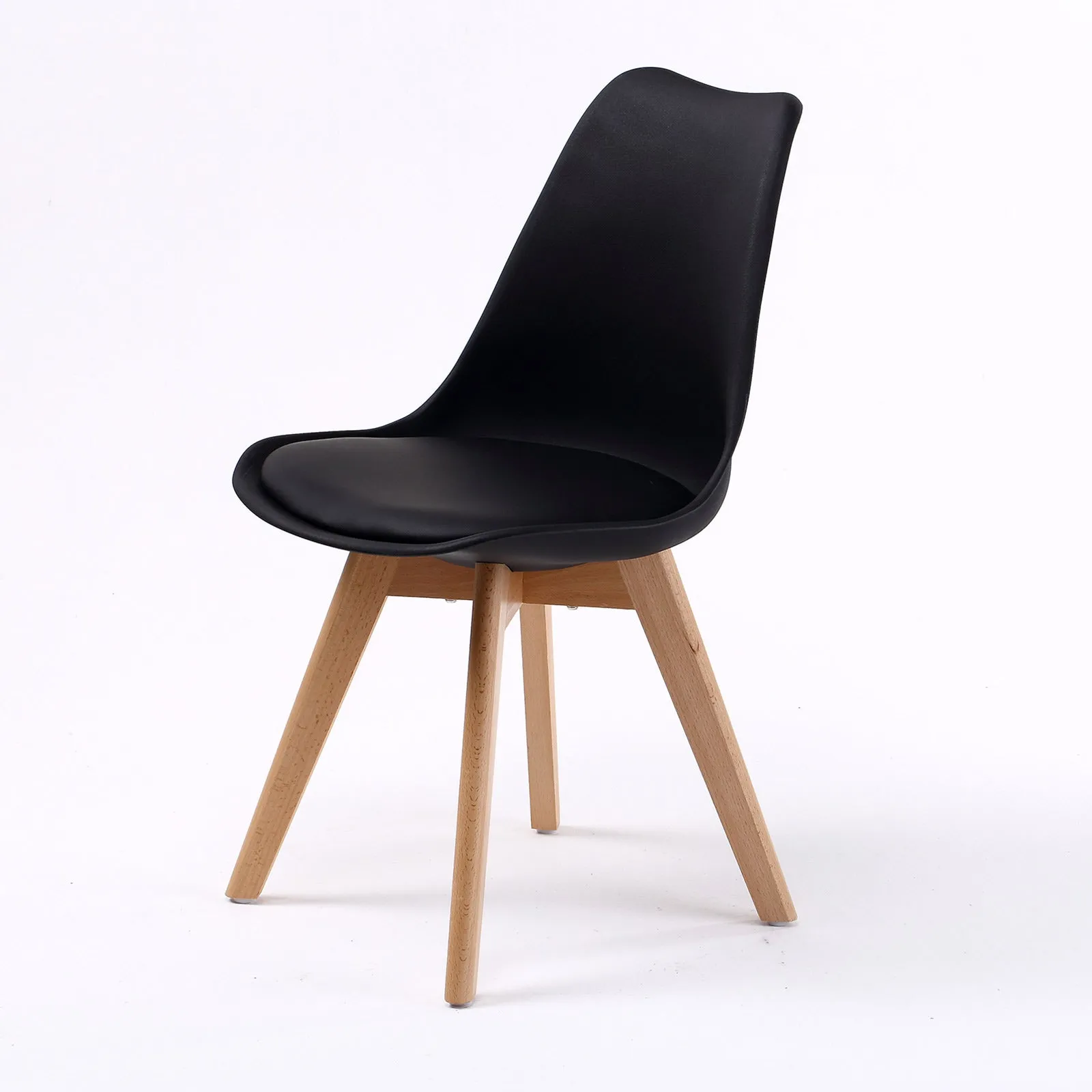 Retro (Set of 2) PU Leather Dining Chairs - Black