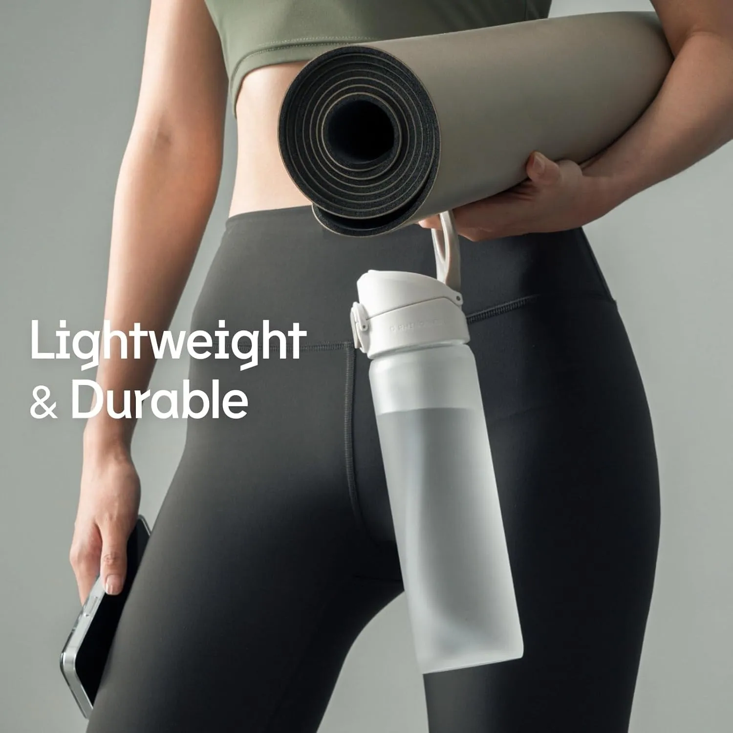 RhinoShield AquaStand Magnetic Bottle 27 oz | Tritan Water Bottle with Straw Lid, Sport Bottle with MagSafe Compatible Handle, Tripod with Adjustable Angles, Leak Proof, Lightweight - Crystal Clear