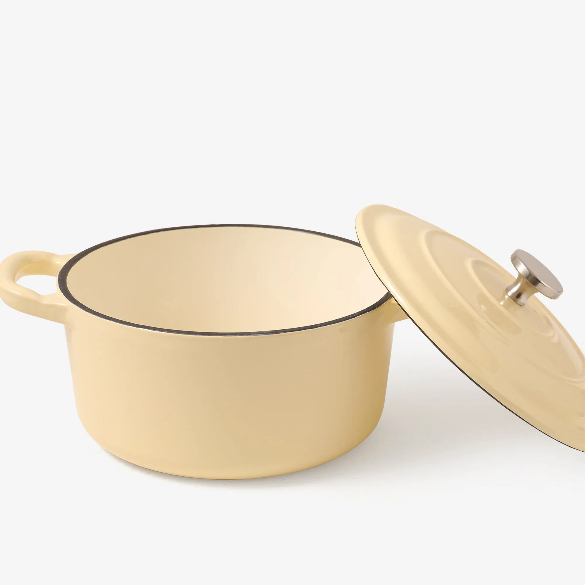 RJ Legend 1.9 Quart Dutch Oven Pot, Enameled, Non-Stick, Beige