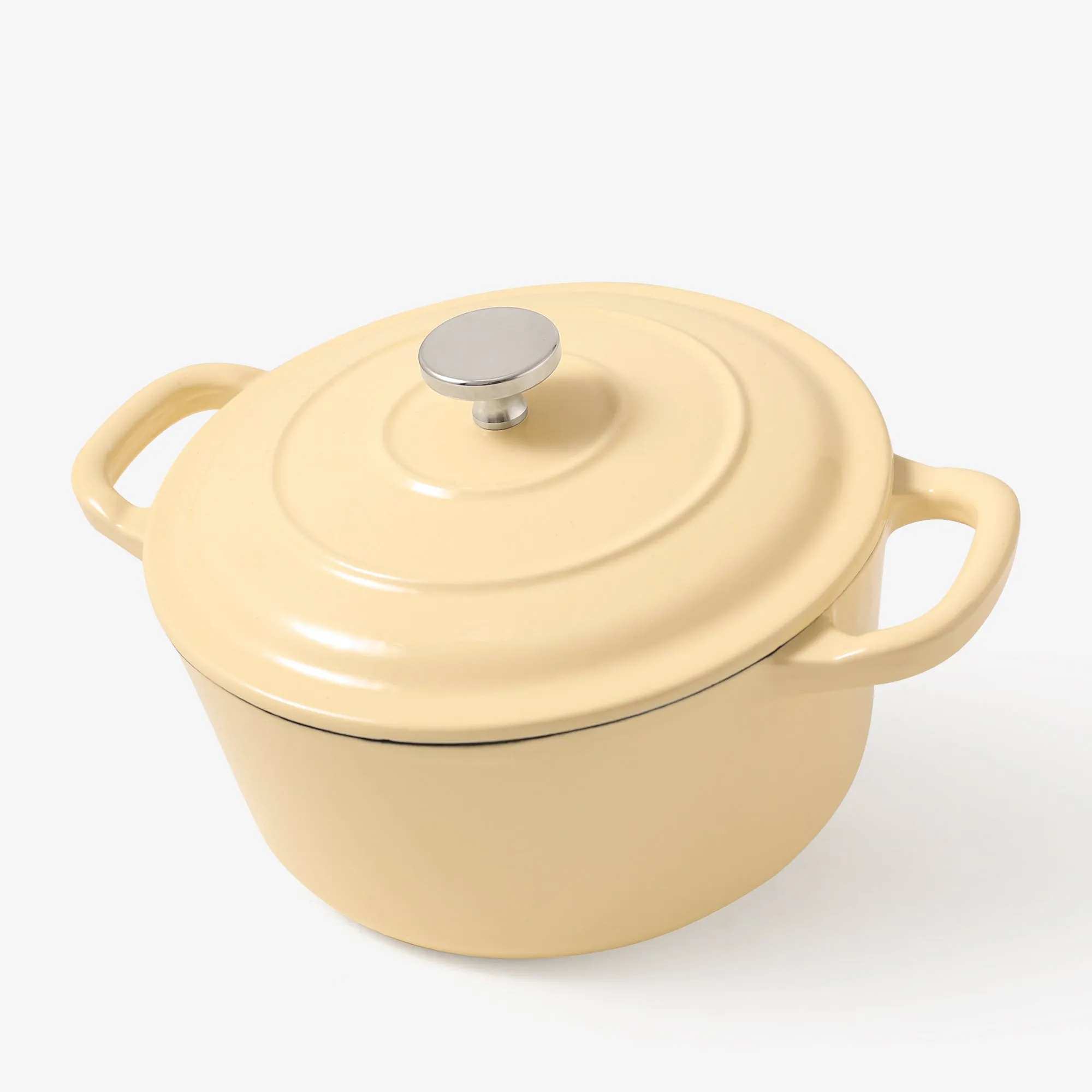 RJ Legend 1.9 Quart Dutch Oven Pot, Enameled, Non-Stick, Beige