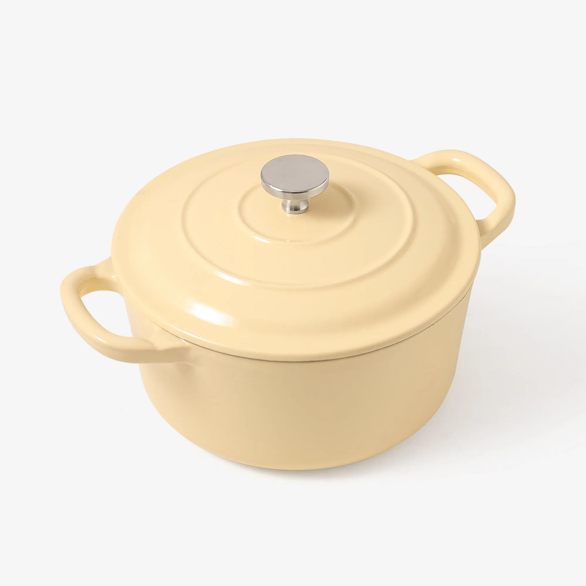 RJ Legend 1.9 Quart Dutch Oven Pot, Enameled, Non-Stick, Beige