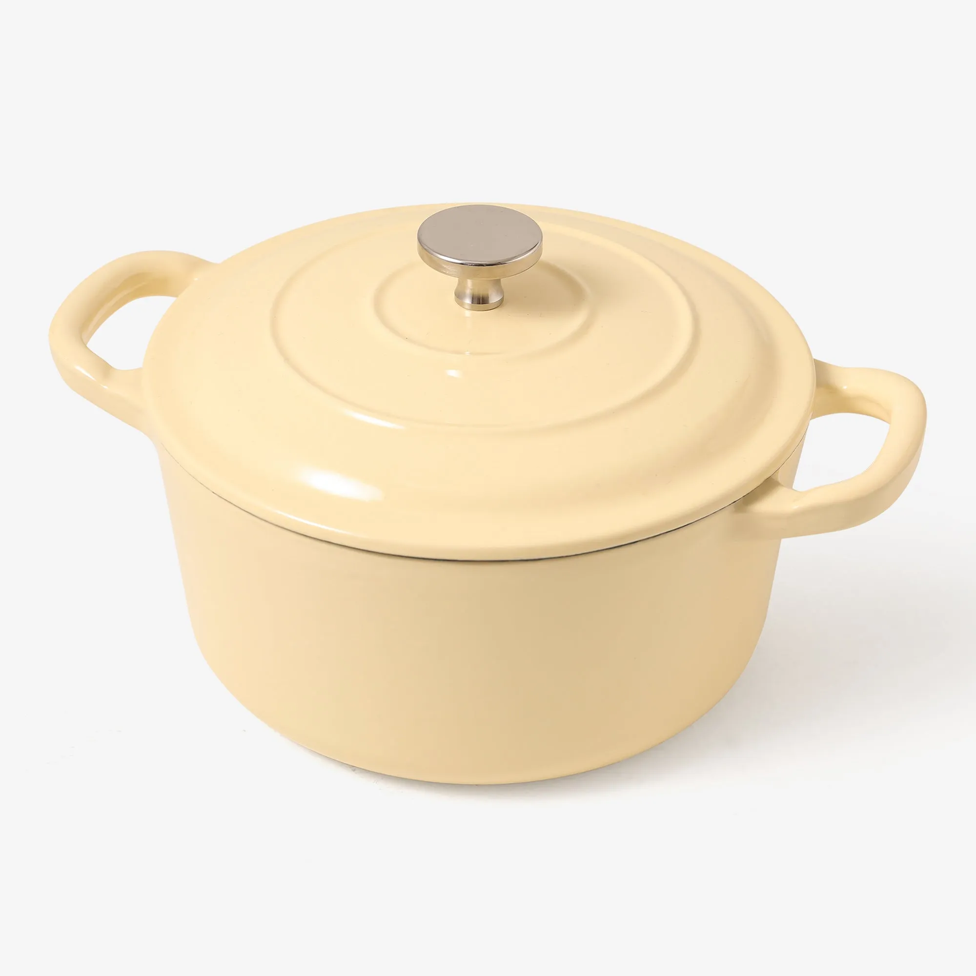 RJ Legend 1.9 Quart Dutch Oven Pot, Enameled, Non-Stick, Beige