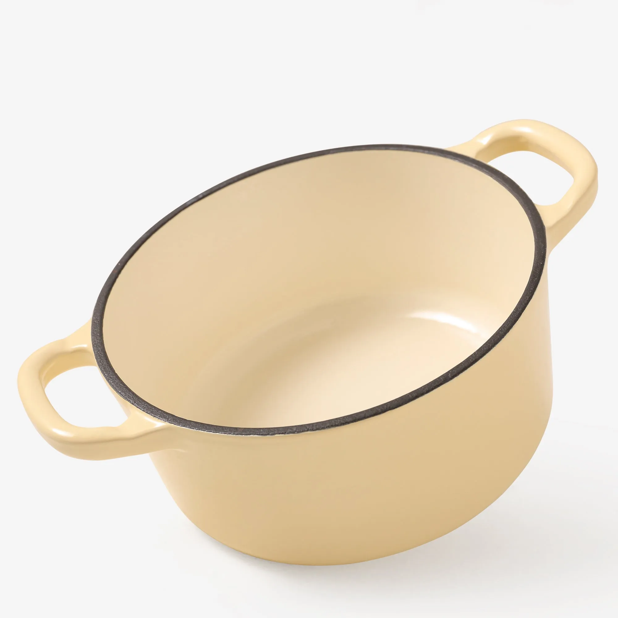 RJ Legend 1.9 Quart Dutch Oven Pot, Enameled, Non-Stick, Beige