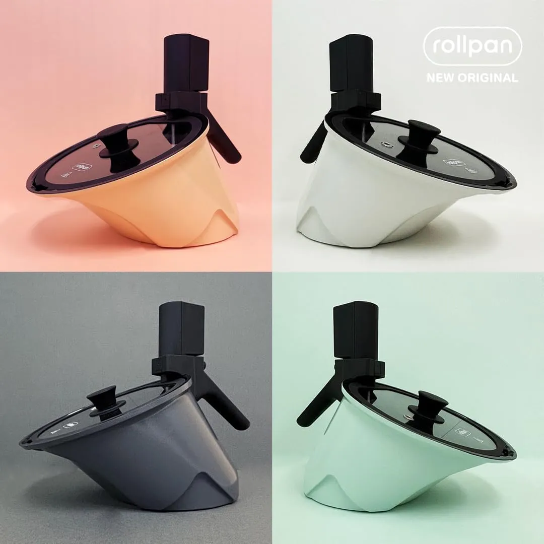 ROLLPAN - NEW - Automatic Rotating Cooking Pot - Compact, Non-Stick, Ceramic coated, Automated cooking pot. M (Mint)