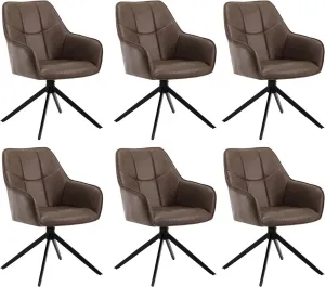 Rootz Dining Chair - Swivel Chair - Retro Style Chair - Vintage Faux Leather - 58cm x 86cm x 63.5cm - Ergonomic Design