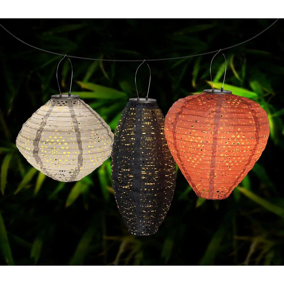 Rootz Harwood LED Lantern - Outdoor Light - Rechargeable Lantern - Eco-Friendly - Solar Powered - 30cm x 30cm x 26.5cm