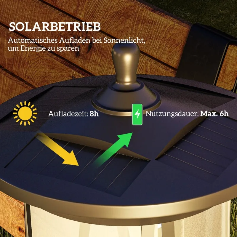 Rootz Solar Path Light - Outdoor Garden Lantern - Solar Powered Landscape Light - Dusk to Dawn Operation - Weatherproof - 17cm x 17cm x 127cm