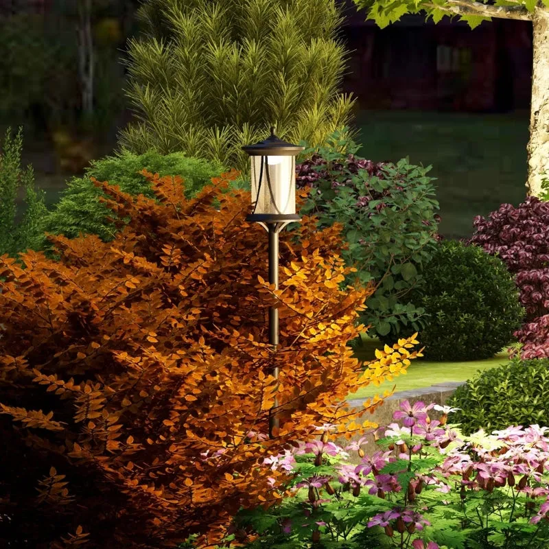 Rootz Solar Path Light - Outdoor Garden Lantern - Solar Powered Landscape Light - Dusk to Dawn Operation - Weatherproof - 17cm x 17cm x 127cm