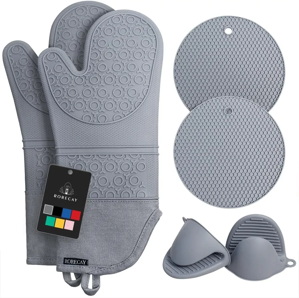 Rorecay Heat Resistant Oven Mitts Set