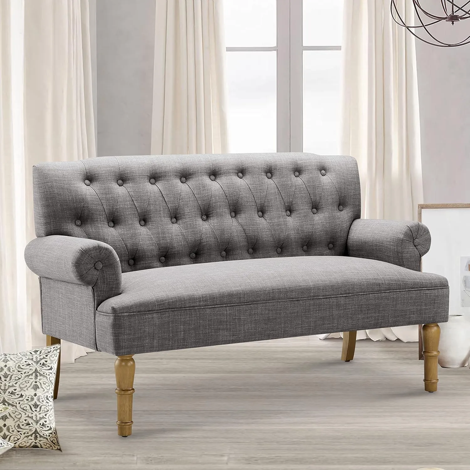Rosevera Drennan Loveseat - Sofa for Living Room, Linen, Dove Gray