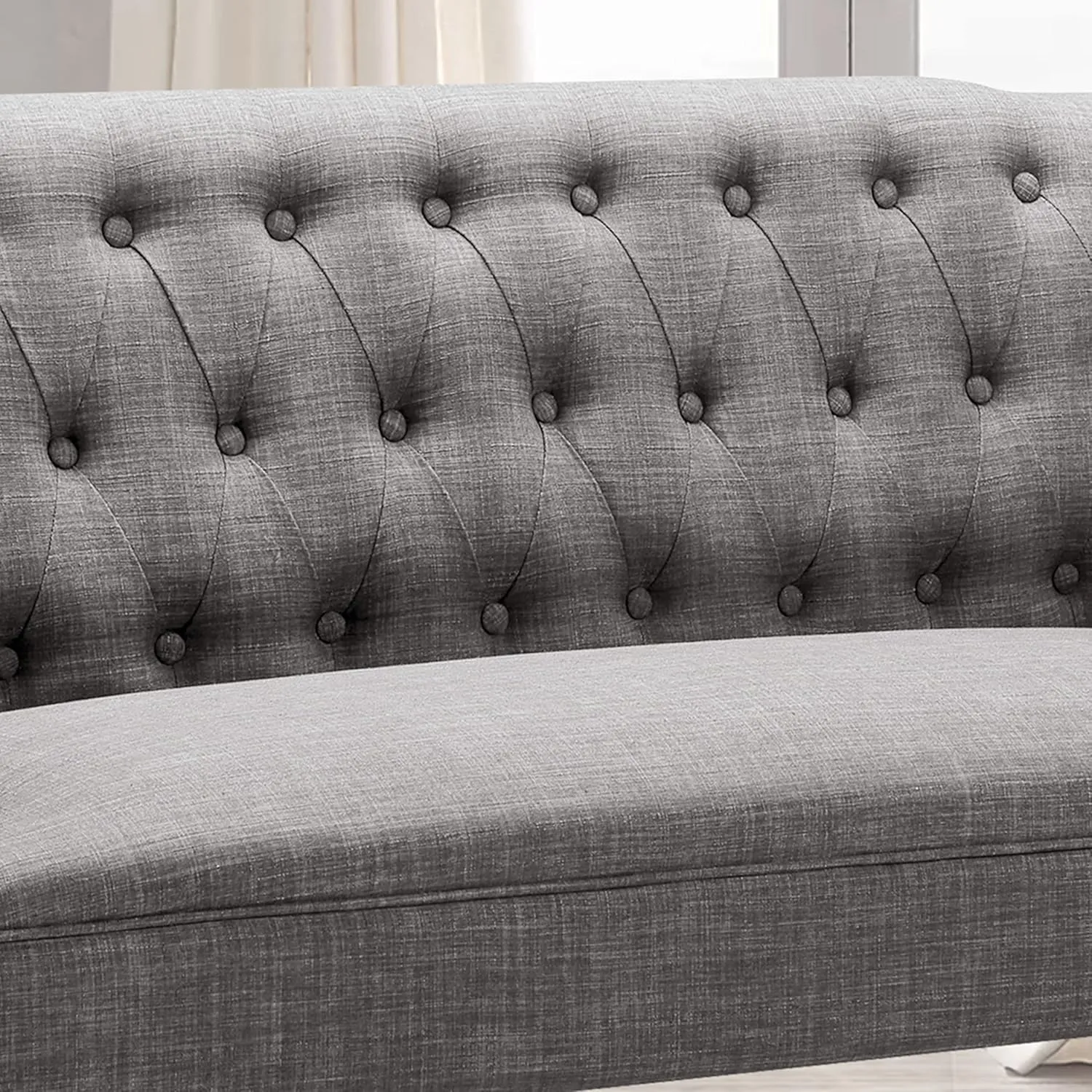 Rosevera Drennan Loveseat - Sofa for Living Room, Linen, Dove Gray