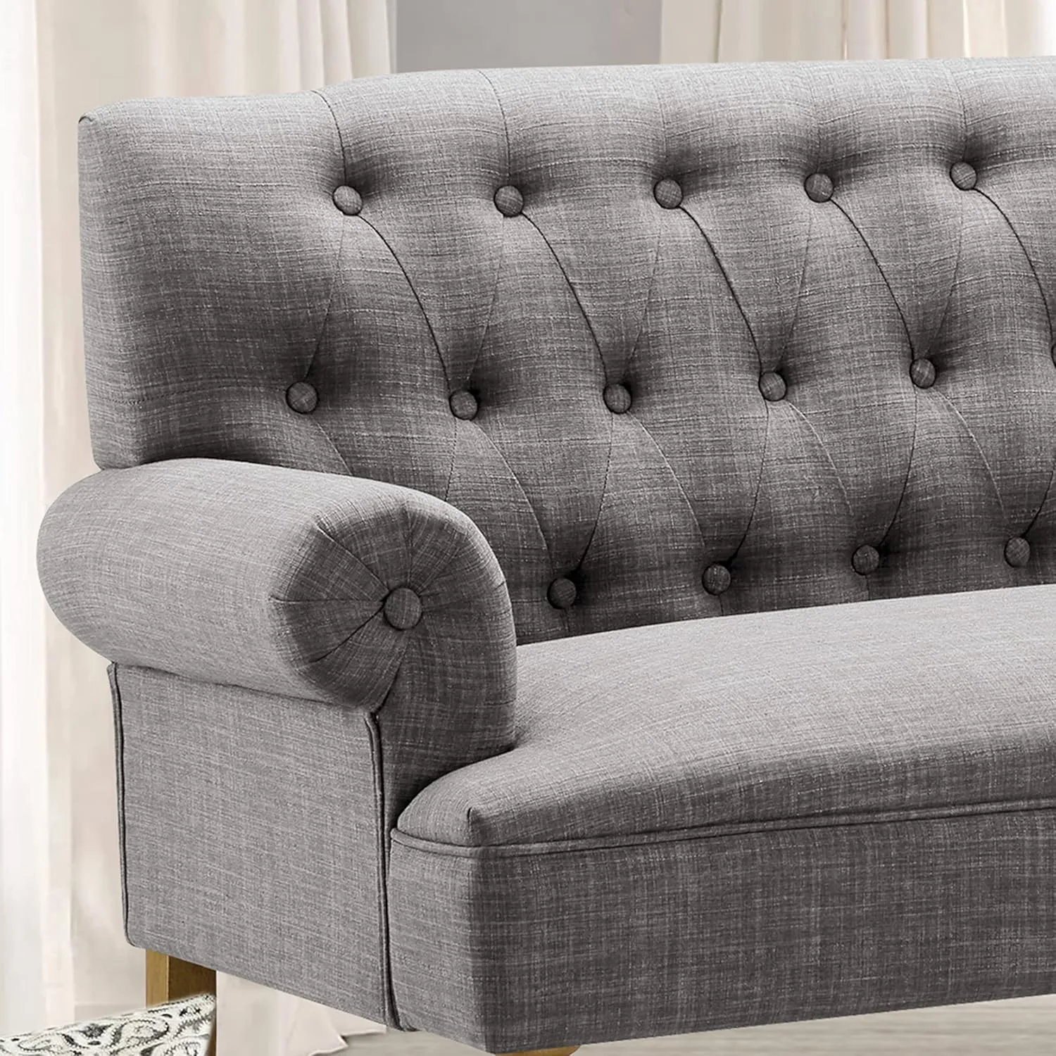 Rosevera Drennan Loveseat - Sofa for Living Room, Linen, Dove Gray