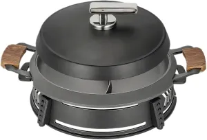 Round Grilled Fish Oven Aluminum Alloy Thickened Bullfrog Dry Pot Non-stick Round Baking Pan(BK-DB cover,26cm)