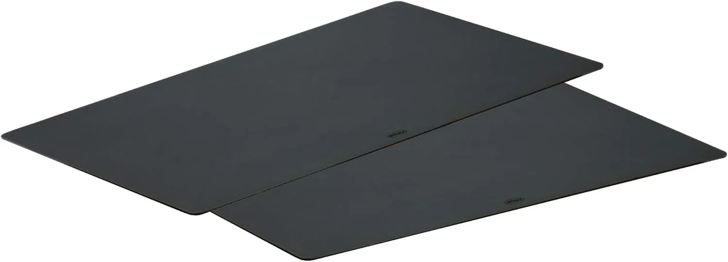 Rösle Flexible and Space-Saving Black Cutting Mat, Set of 2, 14" x 10 in" - Knife-Protecting Top Side and Non-Slip Underside