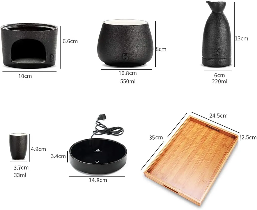 Sake Cup Set,Japanese Sake Cup,Japanese with Storage Bag 9 Pieces with Tray Traditional Porcelain Pottery Ceramic Cups Crafts Wine Glasses,10 Pieces of B