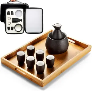 Sake Cup Set,Japanese Sake Cup,Japanese with Storage Bag 9 Pieces with Tray Traditional Porcelain Pottery Ceramic Cups Crafts Wine Glasses,10 Pieces of B
