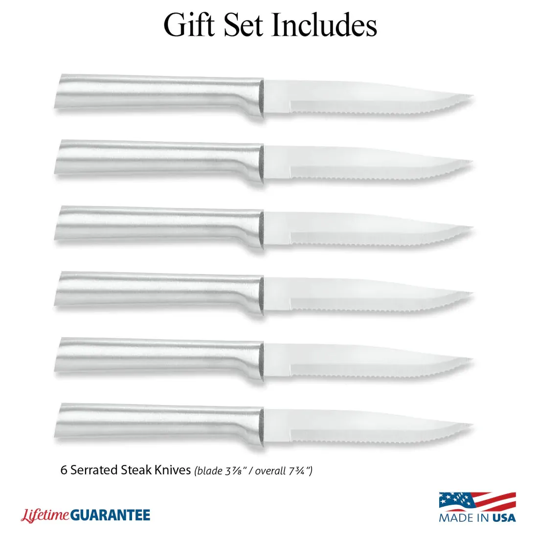 Sale: Six Serrated Steak Gift Box Set by Rada Cutlery Made in USA S6S
