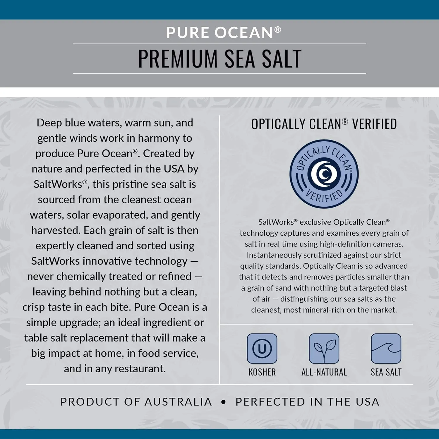 SaltWorks Pure Ocean Sea Salt, Fine Grain, 5 Pound Bag