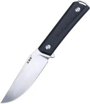 Sanrenmu Fixed Blade Knife with Sheath 7.72 Inch Length 8Cr13Mov 3.74" Blade Compact G10 Handle Knife for Outdoor Camping S611 (Black)