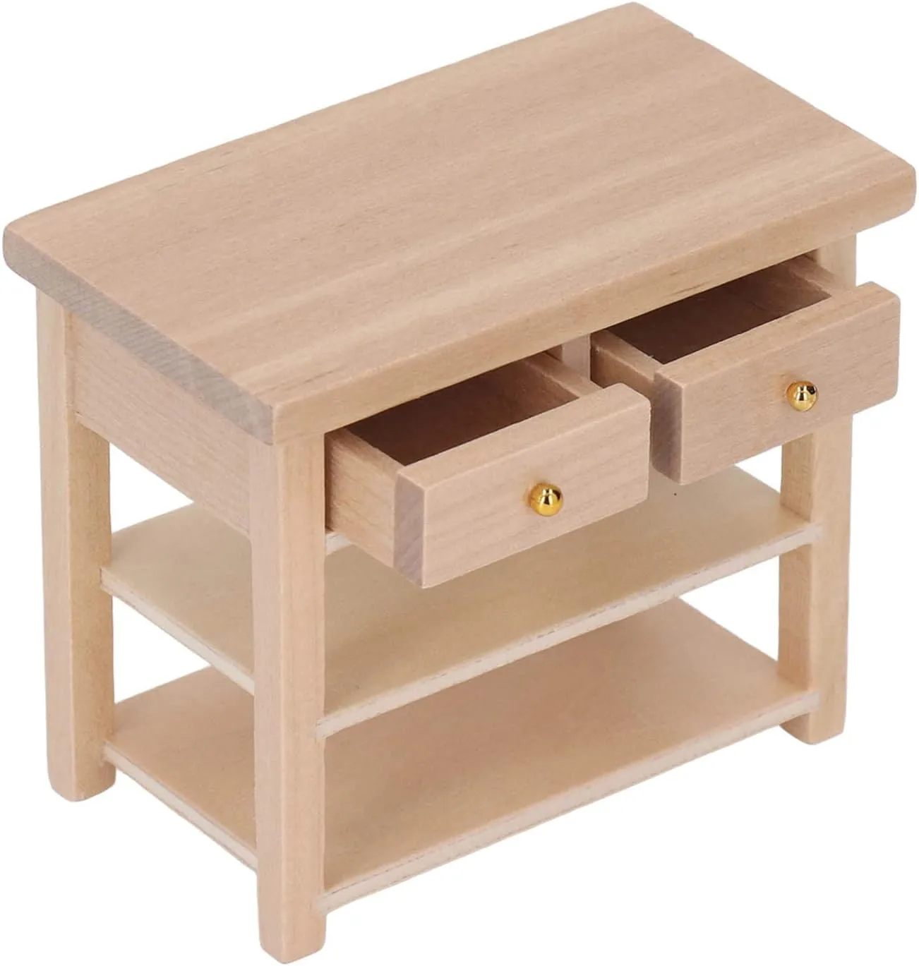 Sazao Dollhouse Furniture Dollhouse Bathroom Cabinet Traditional Birch Wood Simple for Dollhouse 112 Wood
