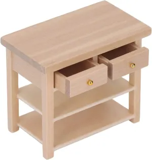 Sazao Dollhouse Furniture Dollhouse Bathroom Cabinet Traditional Birch Wood Simple for Dollhouse 112 Wood