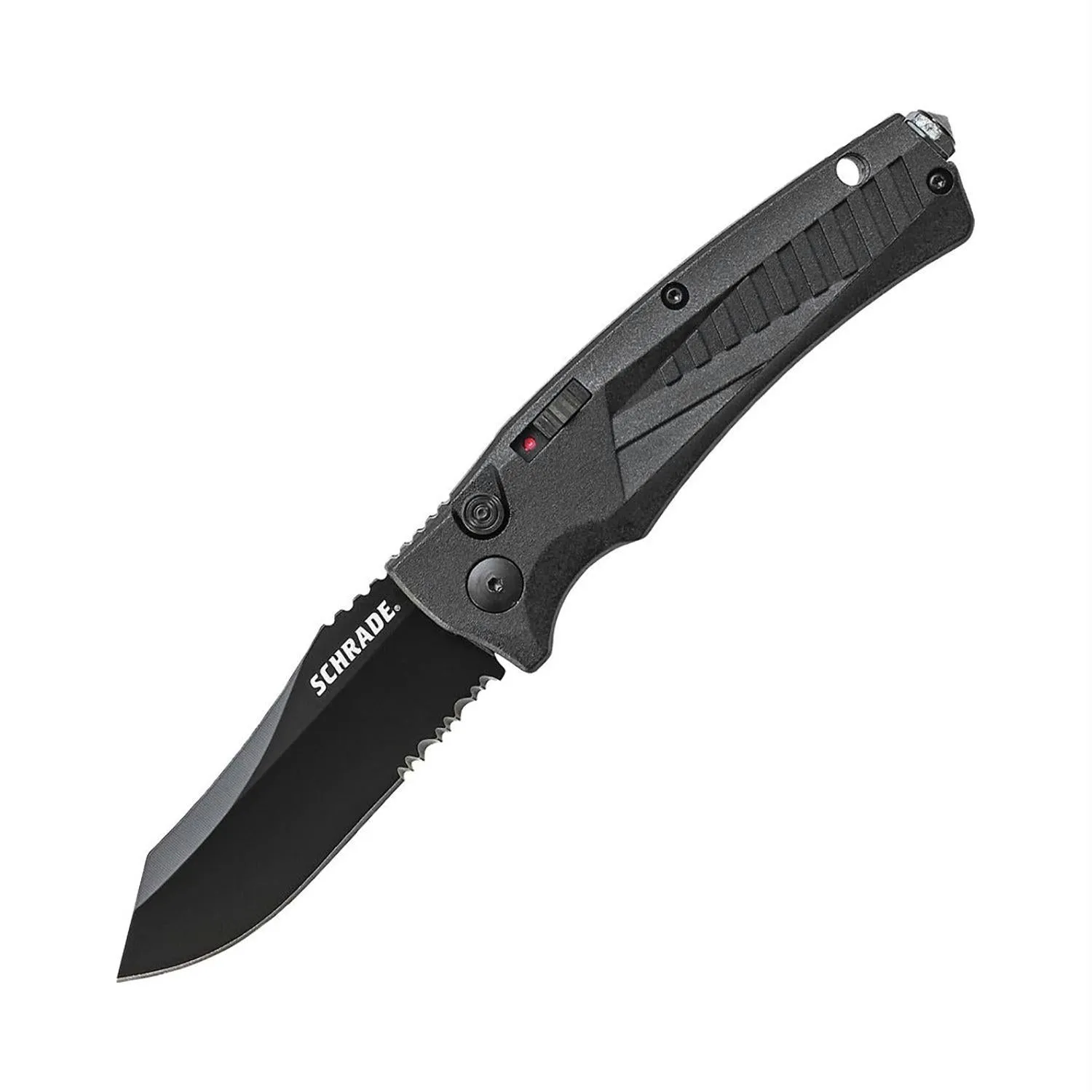 Schrade Push Button Lock Folding Knife Black PS Clip Point