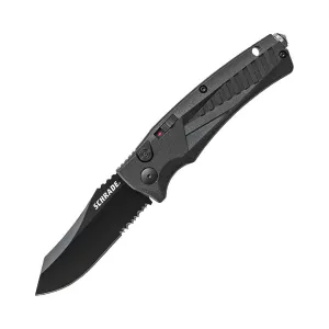 Schrade Push Button Lock Folding Knife Black PS Clip Point