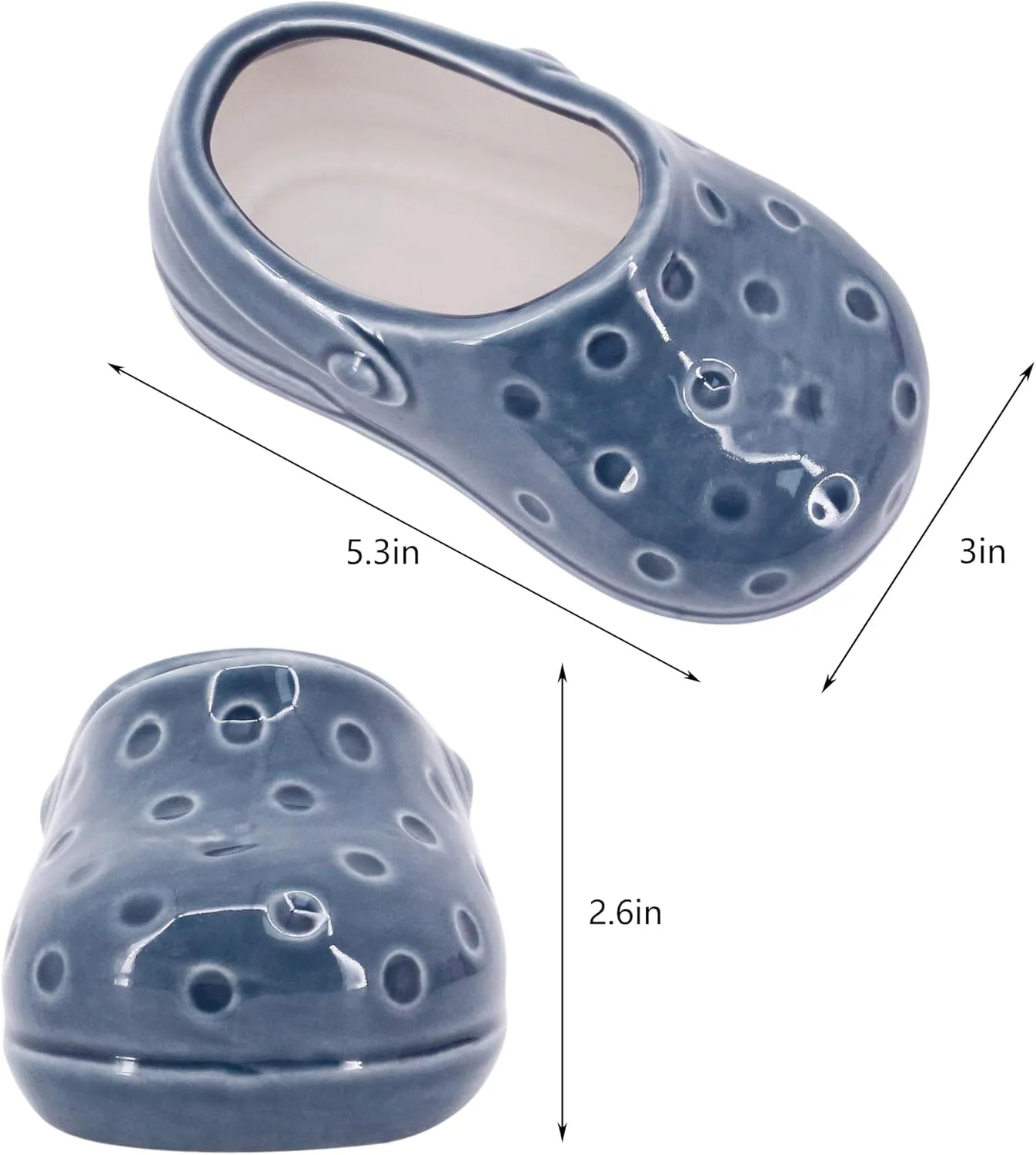 Segreto Creative Succulent Plant Pots Slippers Shoes Pattern Flower Pots Ceramic Planter for Cactus Plants Container Bonsai Pots with Drainage Hole for Home Decor