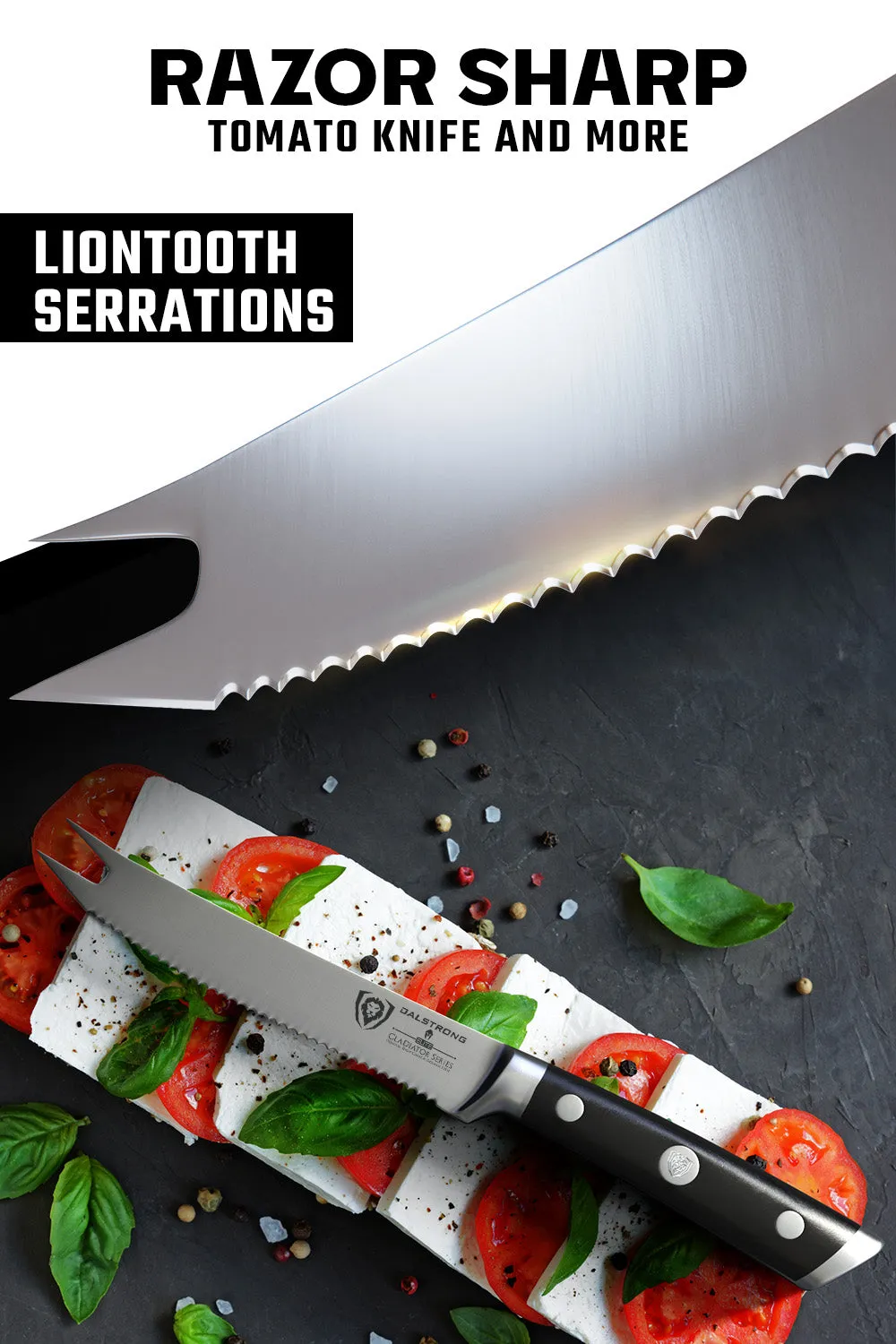 Serrated Tomato Knife 5" | Gladiator Series | NSF Certified | Dalstrong ©