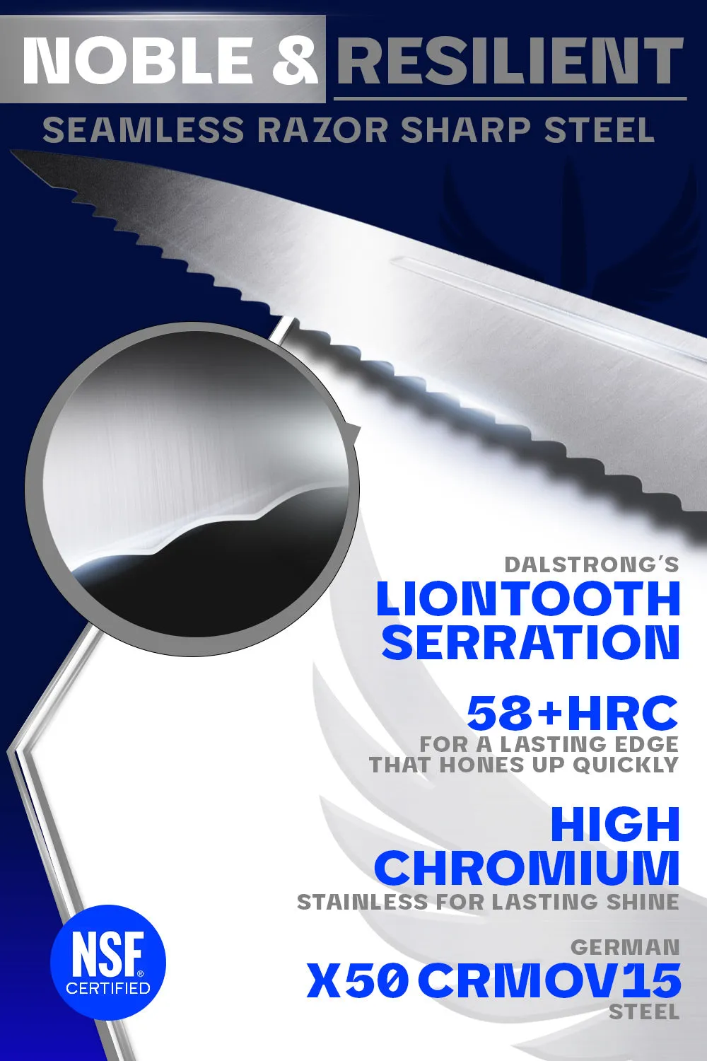 Serrated Utility Knife 5.5" | Crusader Series | NSF Certified | Dalstrong ©