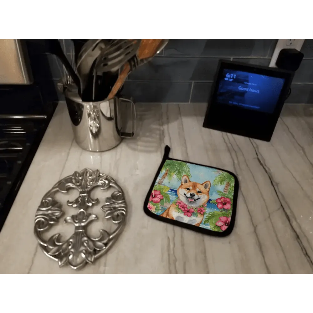 Shiba Inu Luau Heat Resistant Pot Holders Set
