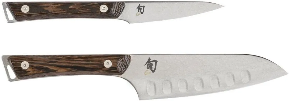 Shun Kanso 2pc 5.5" Hollow Edge Santoku & 3.5" Paring Knife Set