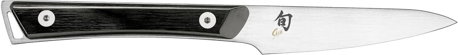 Shun Kazahana 3.5" Paring Knife, Handcrafted Japanese Vegetable & Fruit Knife, AUS10A Stainless Steel Blade, Pakkawood Handle, Small Kitchen Tool for Peeling, Coring & Cutting