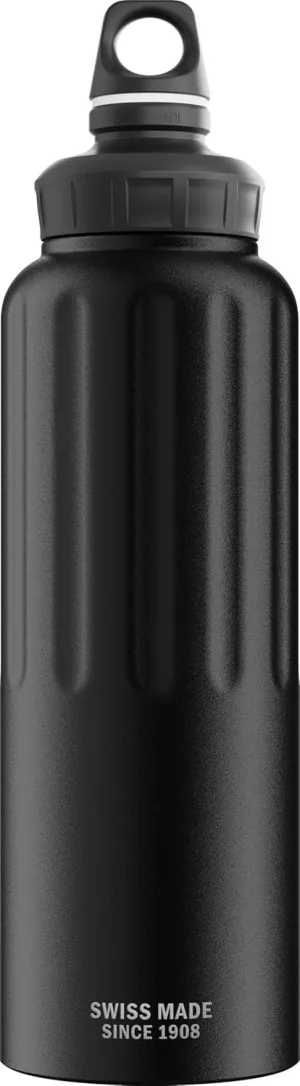 SIGG - Aluminum Sports Water Bottle - WMB Traveller Black - ClimatePartner Certified - Suitable for Carbonated Beverages - Leakproof - Lightweight - BPA Free - 51 Oz