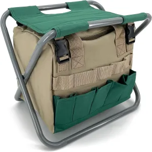 Silfrae Backpack Stool Foldable Fishing Chair Portable Backpack Chair Folding Camping Stool (Green)