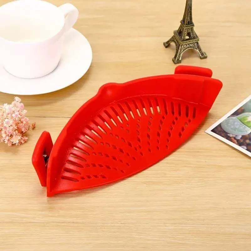 Silicone Heat-Resistant Pot Strainer - Kitchen Drainer Tool