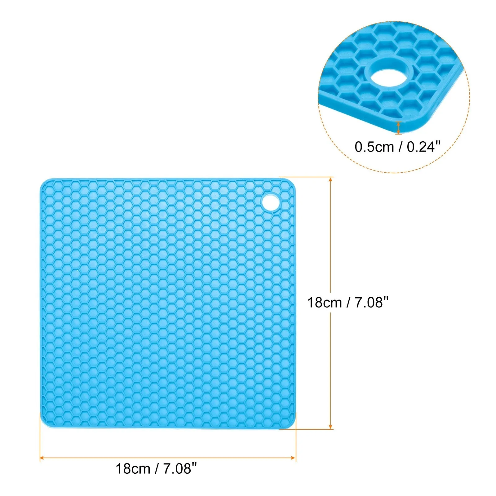 Silicone Trivet Mats 4pcs, Hot Pads Pot Holder for Countertop-Blue - Blue