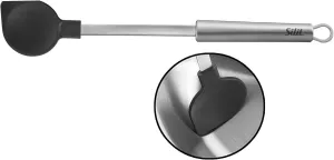 Silit Classic Line Kochlöffel Kunststofflaffe 34 cm Polished Stainless Steel, Dough Scraper, Kitchen Utensil with Heat-Resistant Spoon, Dishwasher Safe, 34cm