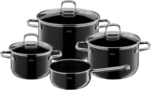 Silit Elegance Line Topfset Induktion Saucepans with Glass lid, Induction pots, uncoated, 18/8 stainless steel