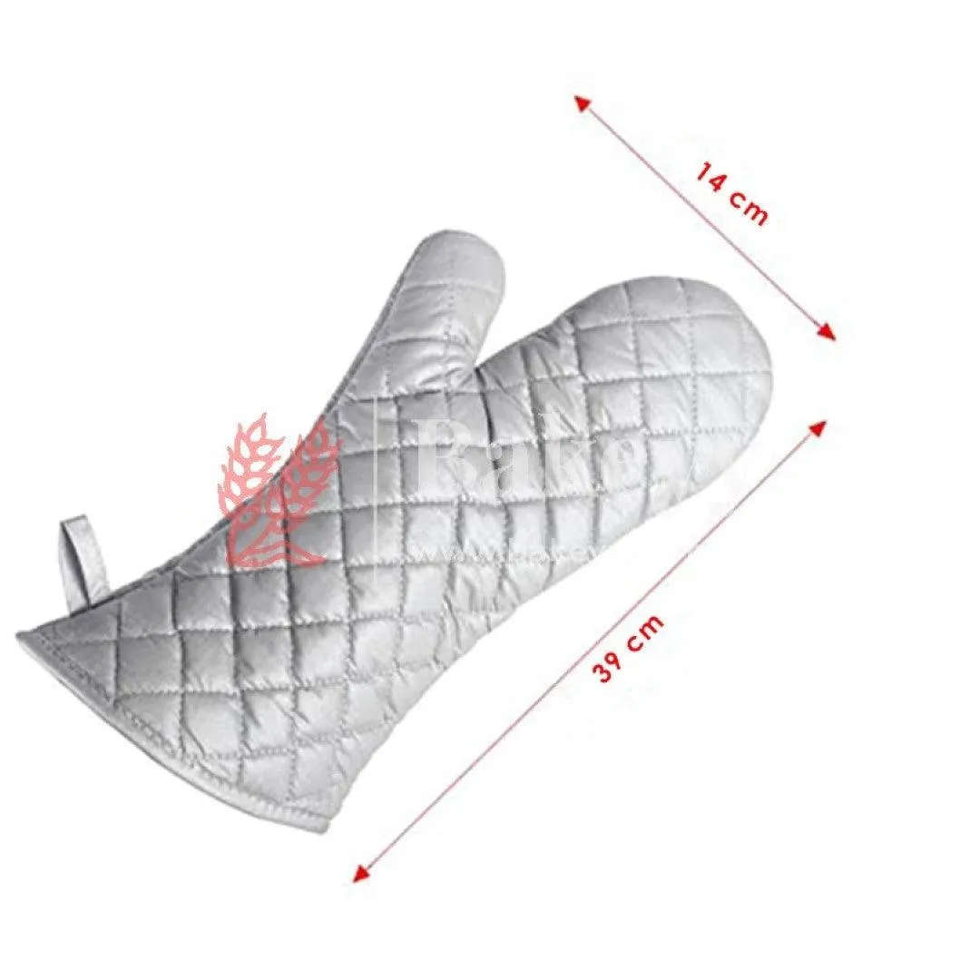 Silver Coated Cotton Fabric Heat Resistant Oven Gloves, Household Bakery Heat Resistant Microwave Oven Gloves