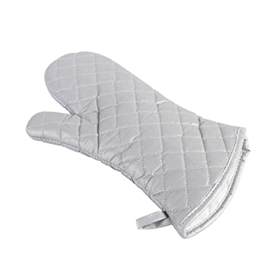Silver Coated Cotton Fabric Heat Resistant Oven Gloves, Household Bakery Heat Resistant Microwave Oven Gloves