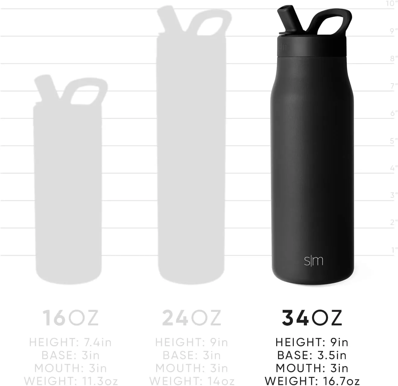 Simple Modern Water Bottle with Straw lid | Insulated Stainless Steel Thermos | Reusable Travel Water Bottles for Gym & Sports | Leak Proof & BPA Free | Mesa Collection | 34oz, Almond Birch