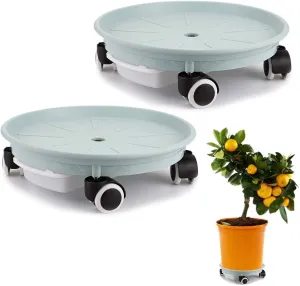 Skelang 2-Pack 13.39' Plant Caddy with Water Drawer, Movable Planter Dolly, Plant Stand Pallet - Loading Capacity 180 Lbs